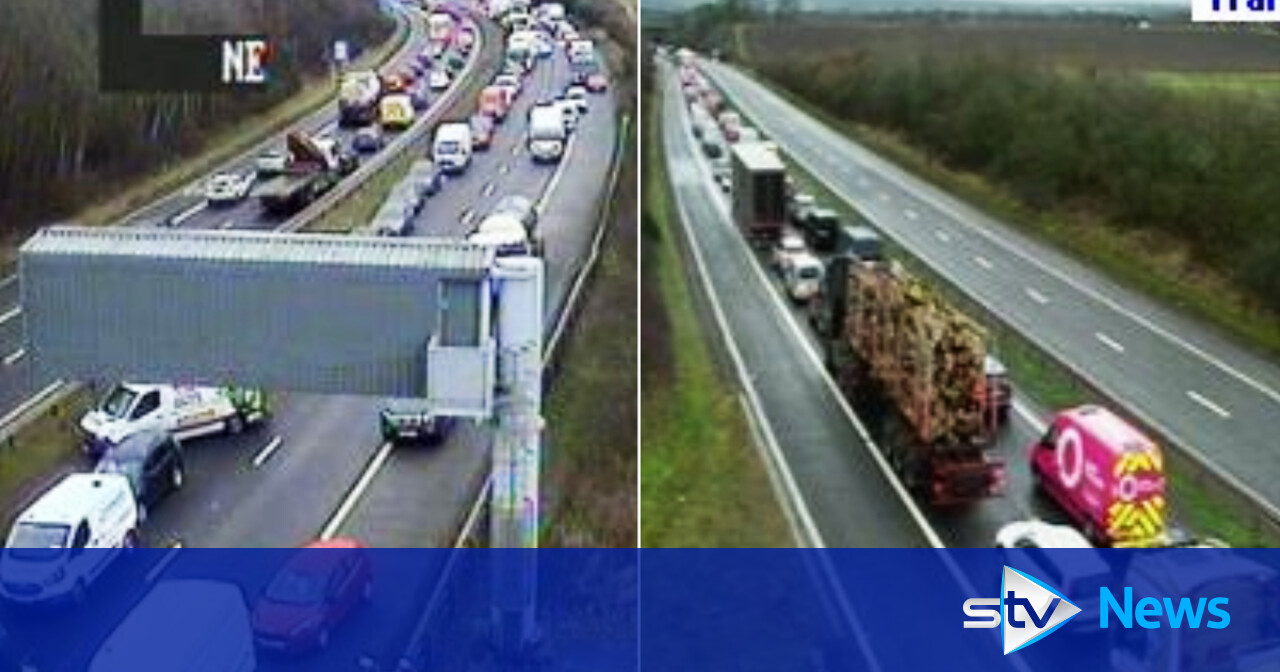 M8 westbound closed amid serious crash near Junction 1 STV News