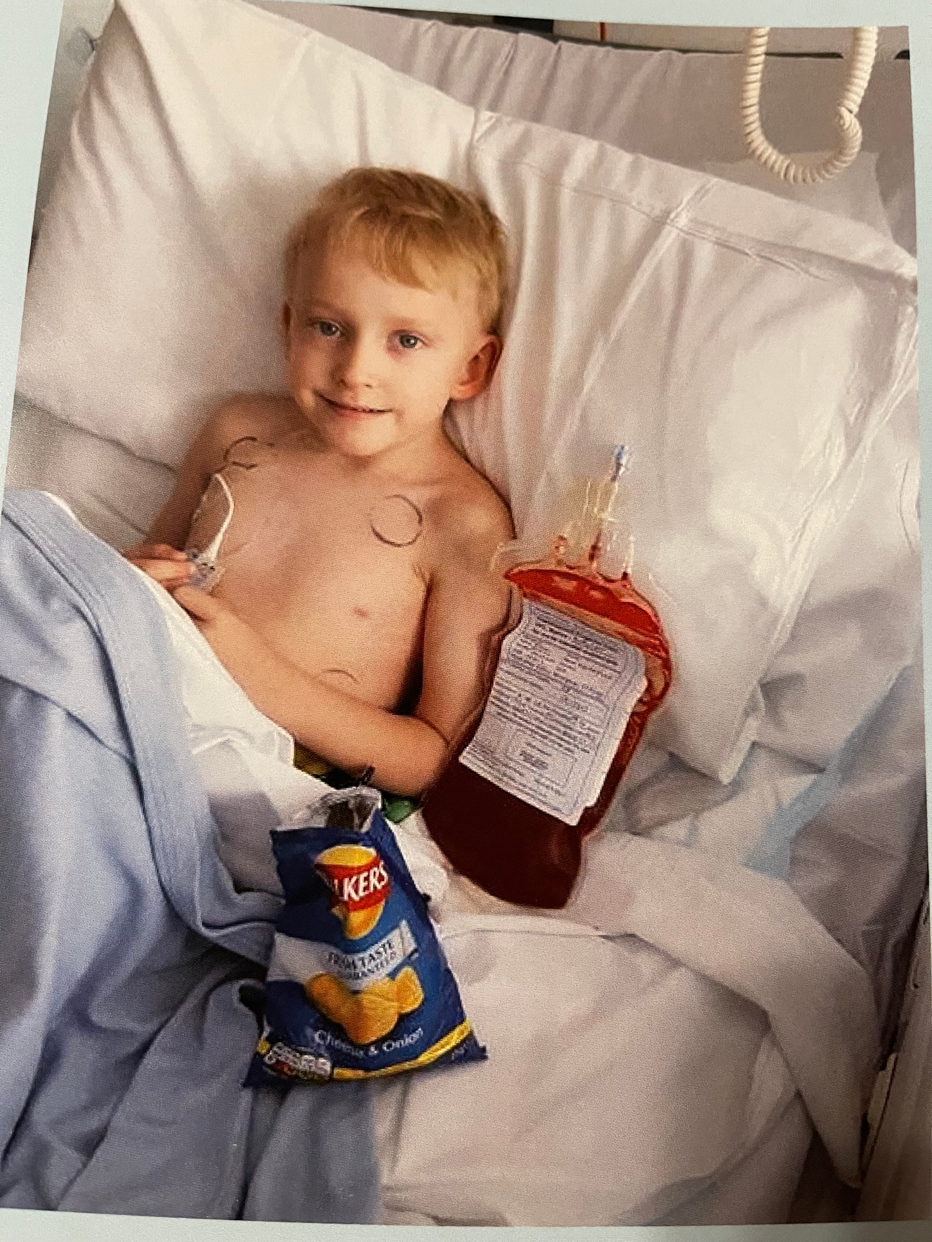 Ryan received monthly blood transfusions (Anthony Nolan) 