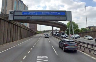 Car fire causes travel disruption as M8 slip-road shut in Glasgow