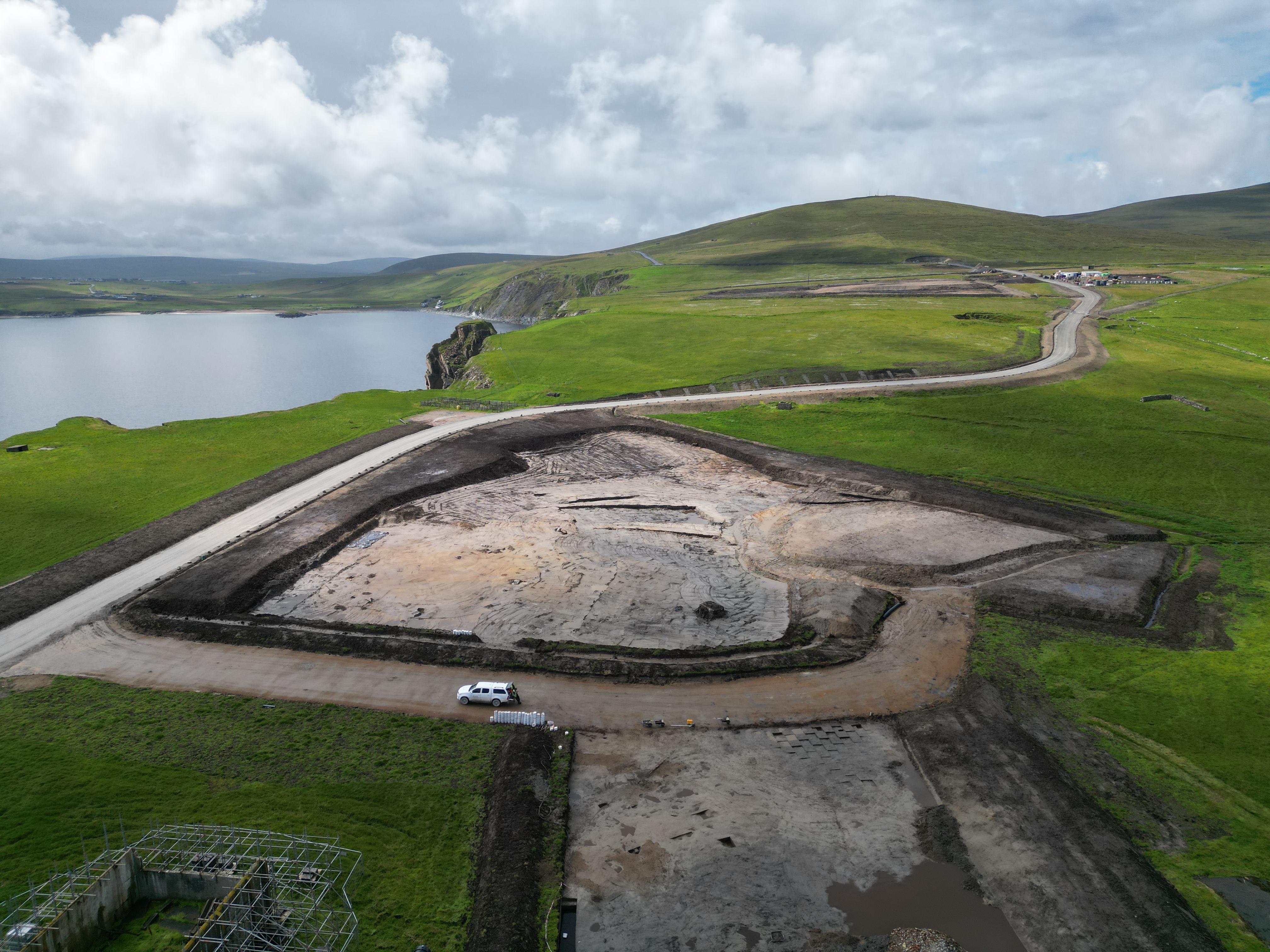 Aerial view of the Shetland Spaceport site.