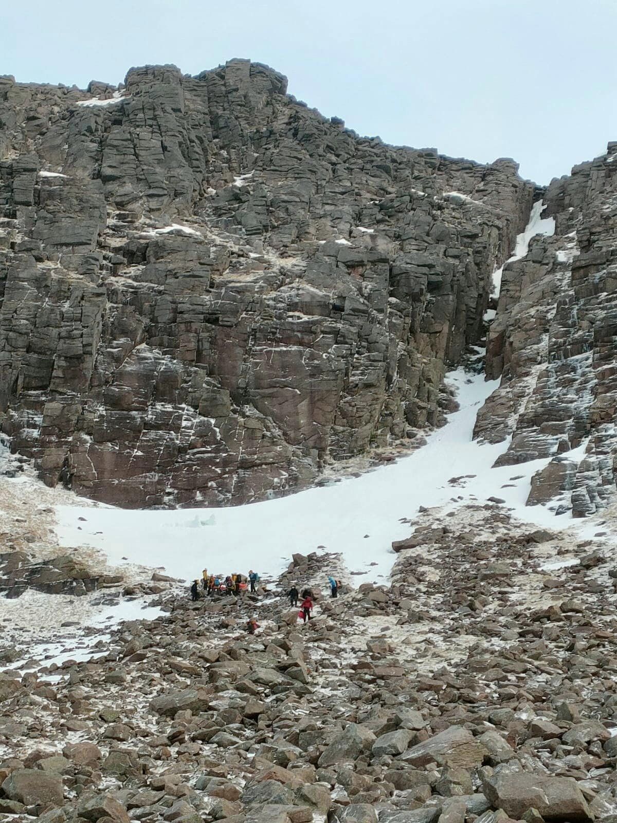 A man, in his 30s, fell around 80m in Coire an t-Sneachda, sliding on compacted snow below Jacob’s Ladder and sustaining injuries to his chest and lower legs.