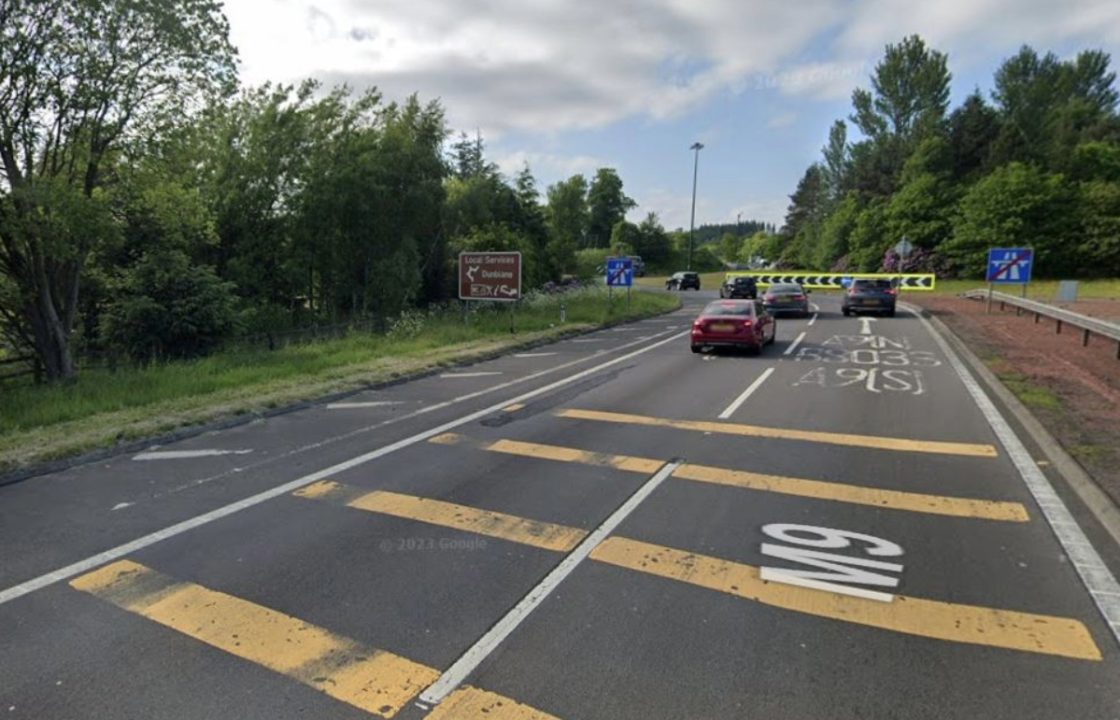 Man critical in hospital after car leaves M9 and collides with tree near Dunblane