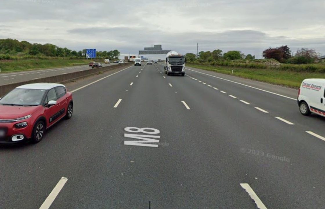 Two taken to hospital after three-car crash closes M8