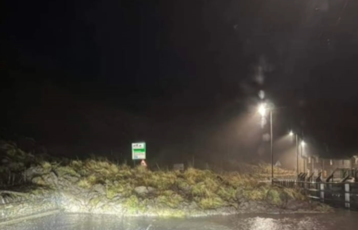 The A9 at Scrabster was closed in both directions due to a landslide on Wednesday evening.