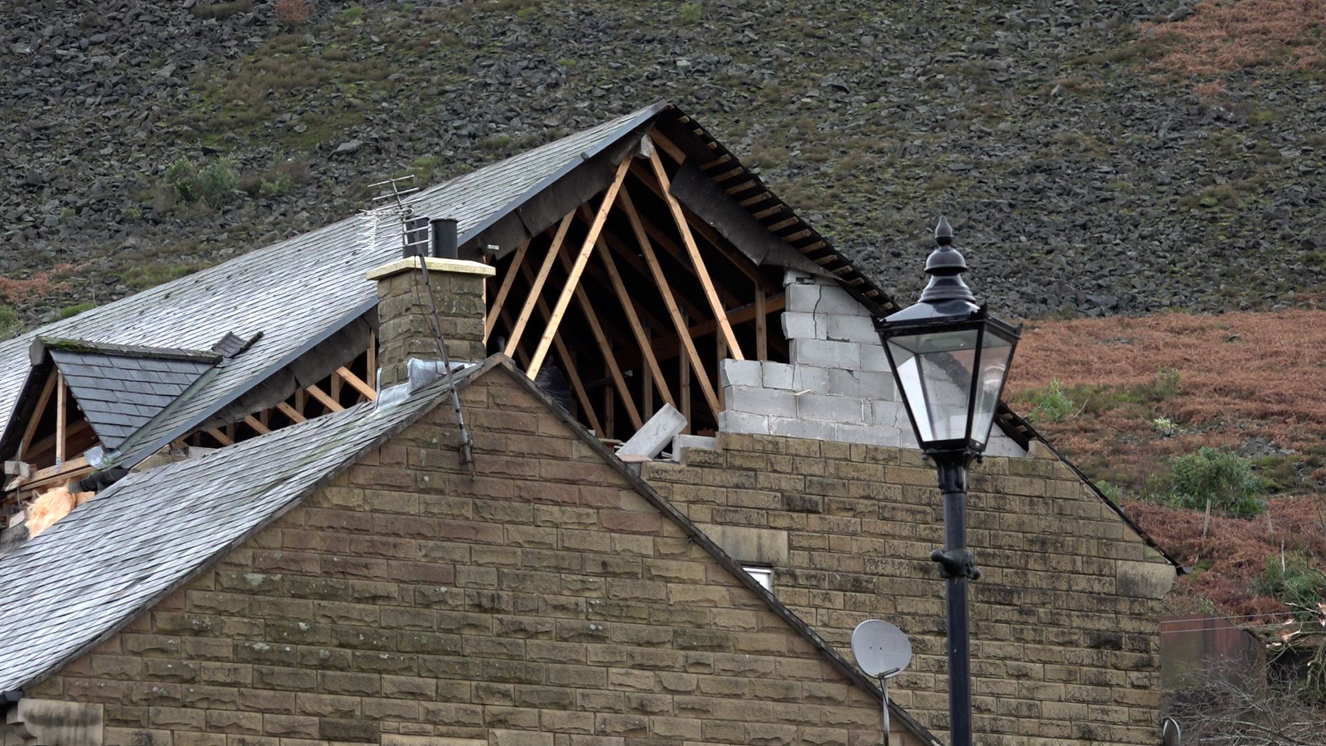 Roof damage in Stalybridge caused by Storm Gerrit (Richard McCarthy/PA) 