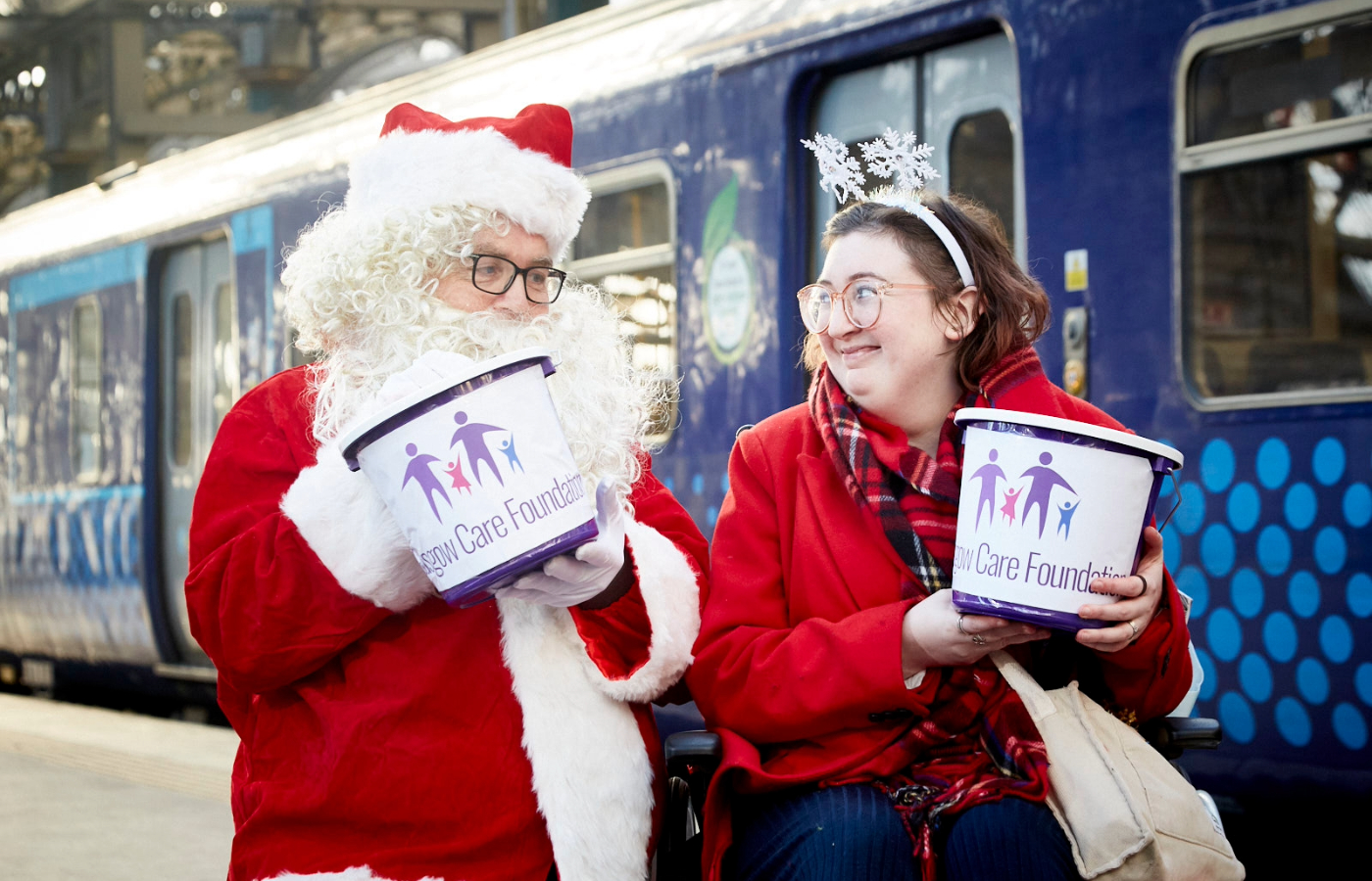 Glasgow Care Foundation fundraisers at Glasgow Central Station. 
