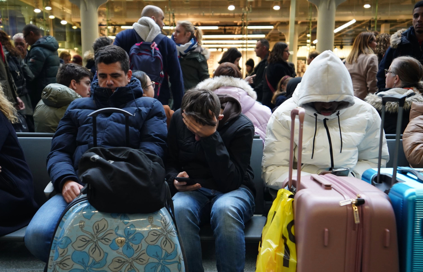 Disappointed passengers at St Pancras International (James Manning/ PA).