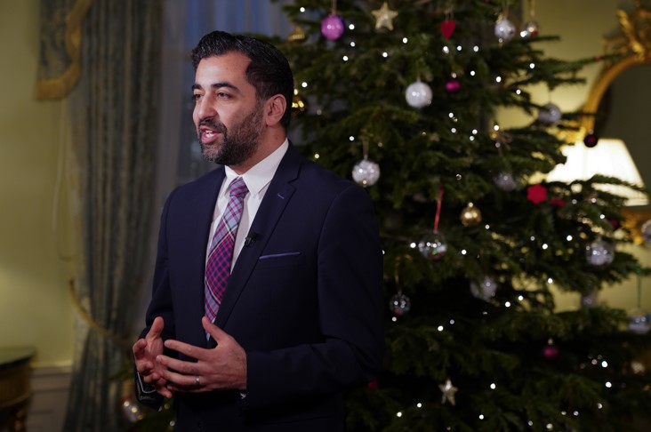Yousaf thanks frontline workers and volunteers in first Christmas message