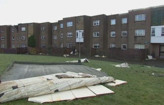 Residents ‘terrified’ as Storm Isha tears roof off block of flats in Cumbernauld