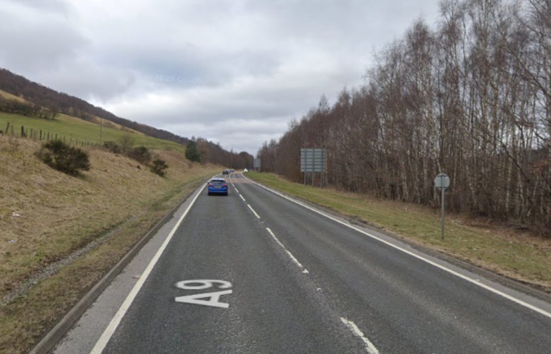 Elderly woman and 40-year-old man rushed to hospital following three-vehicle crash on A9