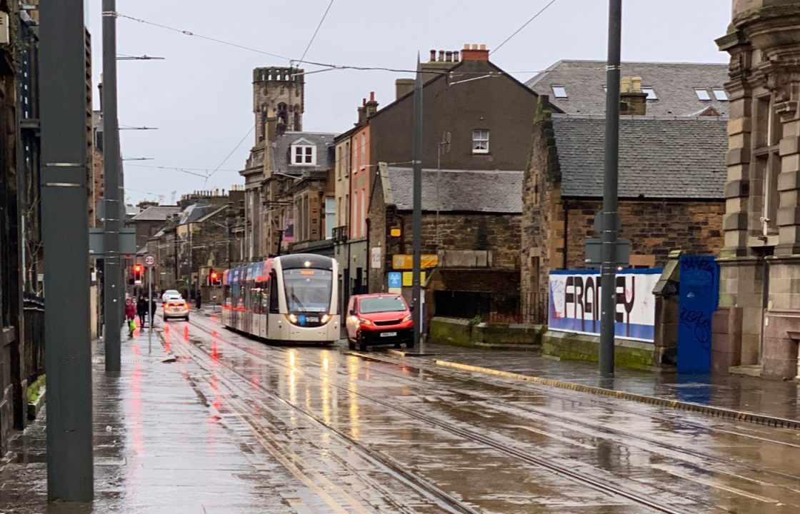 Edinburgh tram forced to halt service as parked Royal Mail van in Leith blocks line