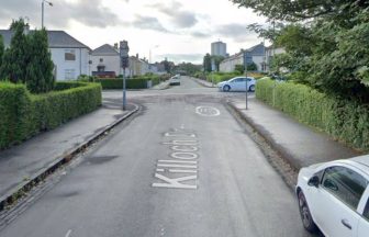 Search for white van after crash on Glasgow road