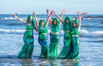 Hundreds of swimmers brave freezing Forth for annual Loony Dook