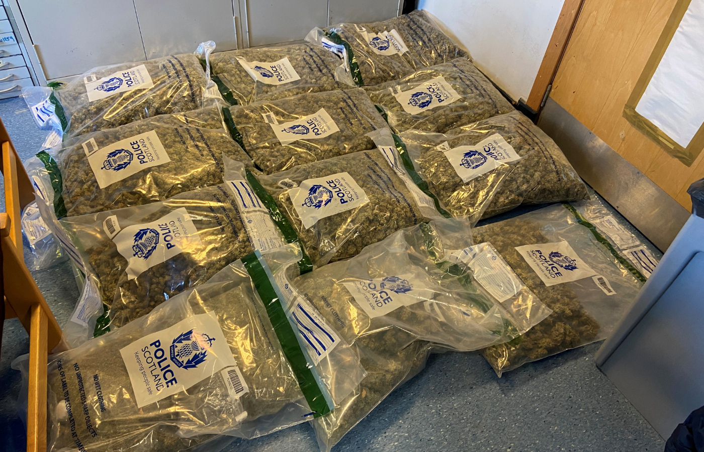 Police confirmed they seized around 36kg of 'ready for sale' cannabis.