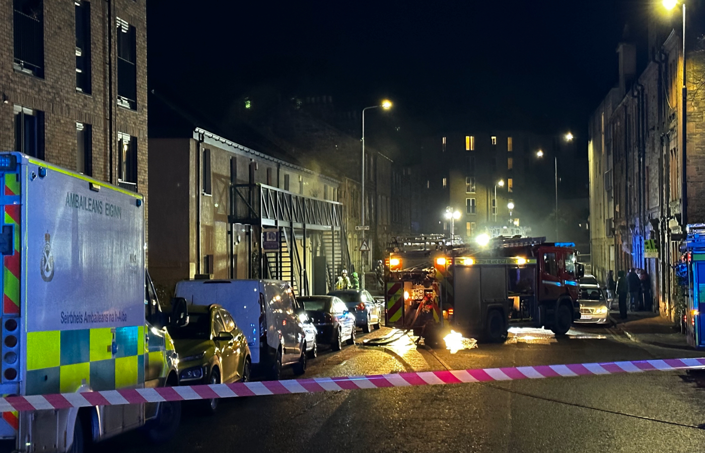 Emergency services responded with specialist equipment to the scene. Photo: STV News