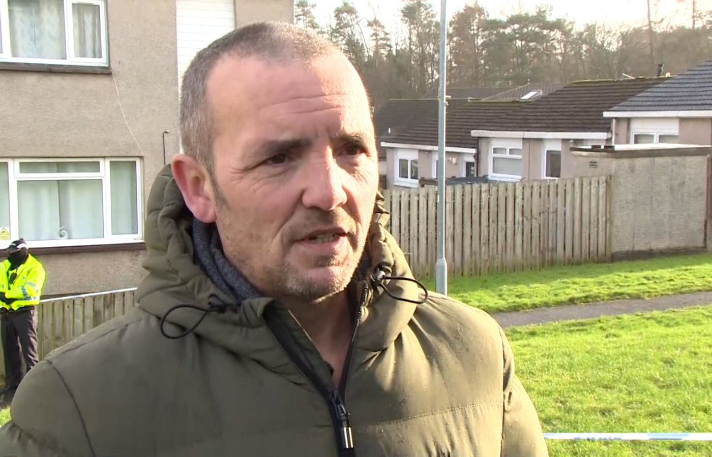 Kevin Pace, an eyewitness, said it took four shots from armed police to shoot the dog dead. Photo: STV News.