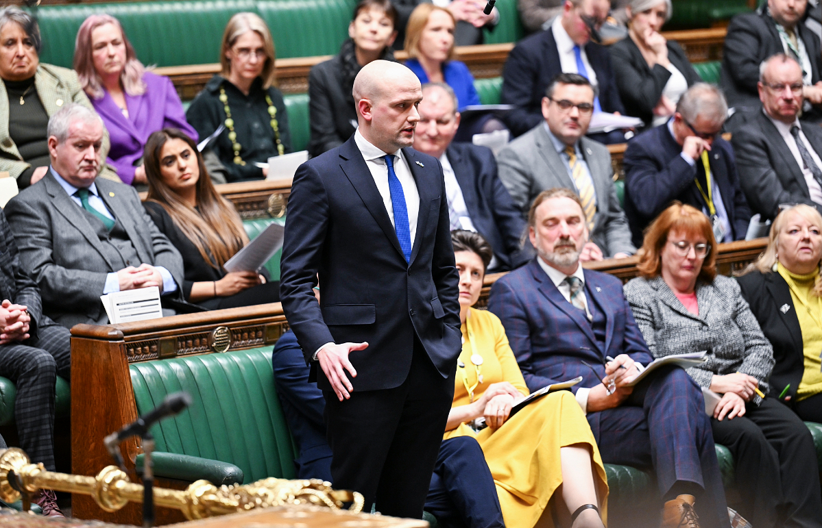 SNP Westminster leader Stephen Flynn at the House of Commons during PMQs on January 19, 2023