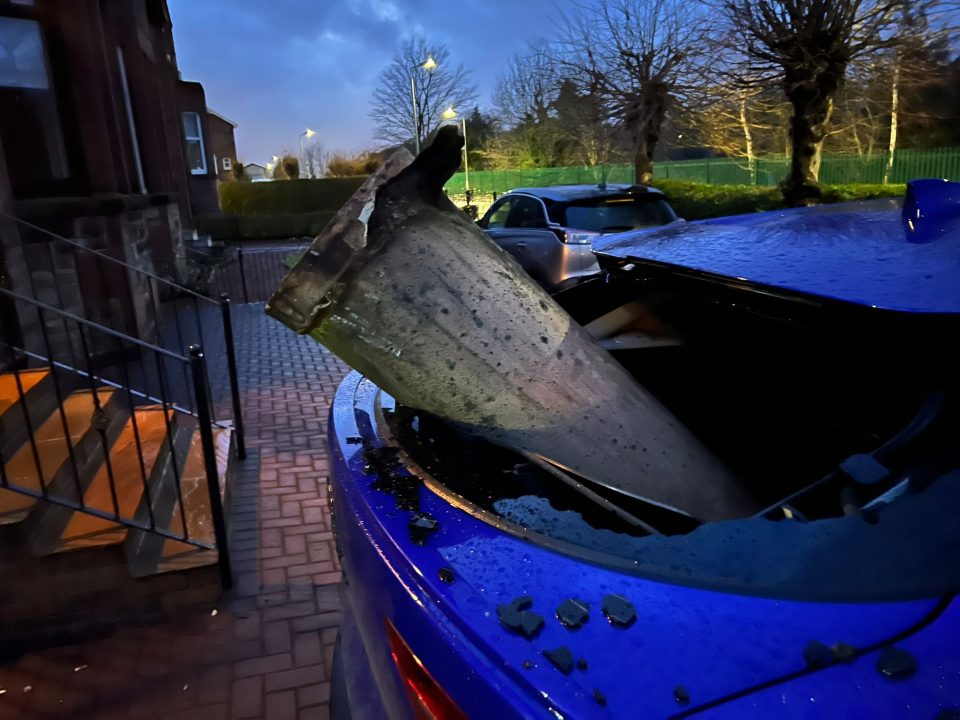 Storm Isha: ‘I was ten feet from car when chimney fell and crashed into windscreen’