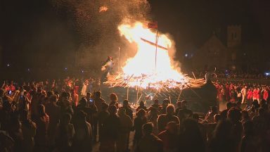 Thousands out as Up Helly Aa fire festival lights up Shetland