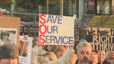 Families protest against cuts to services for vulnerable adults