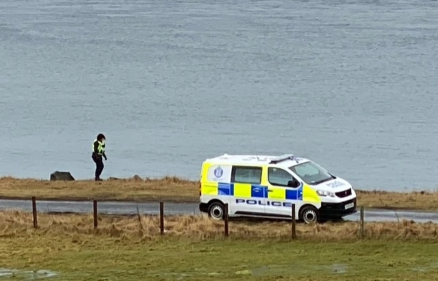 A large police presence remains in the area on the island. Photo: STV News.