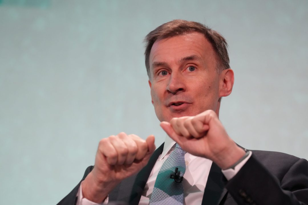 Jeremy Hunt said it was good news for households that interest rates appear to have peaked