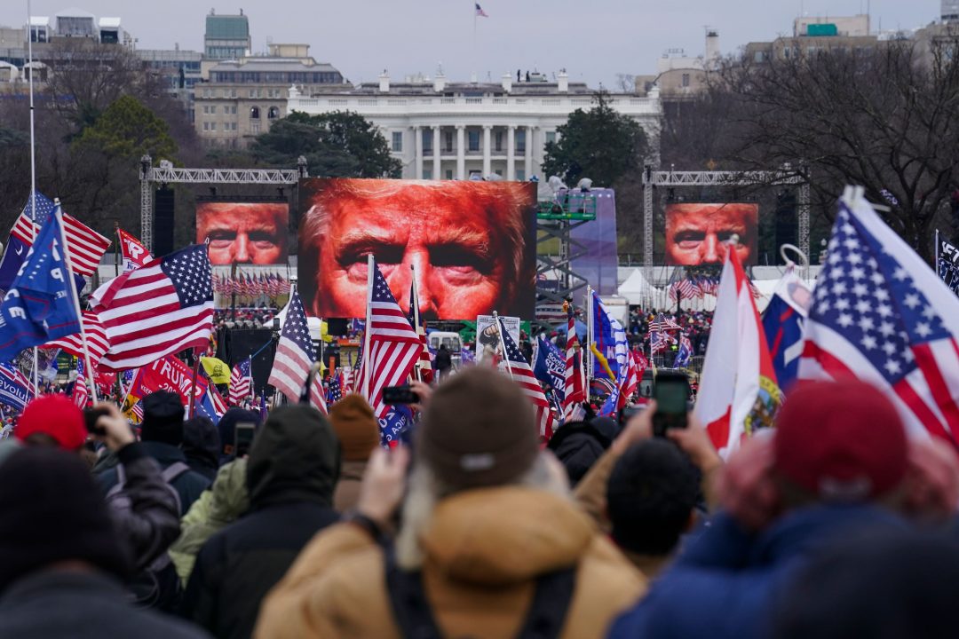 Donald Trump supporters at a rally in Washington on January 6, 2021