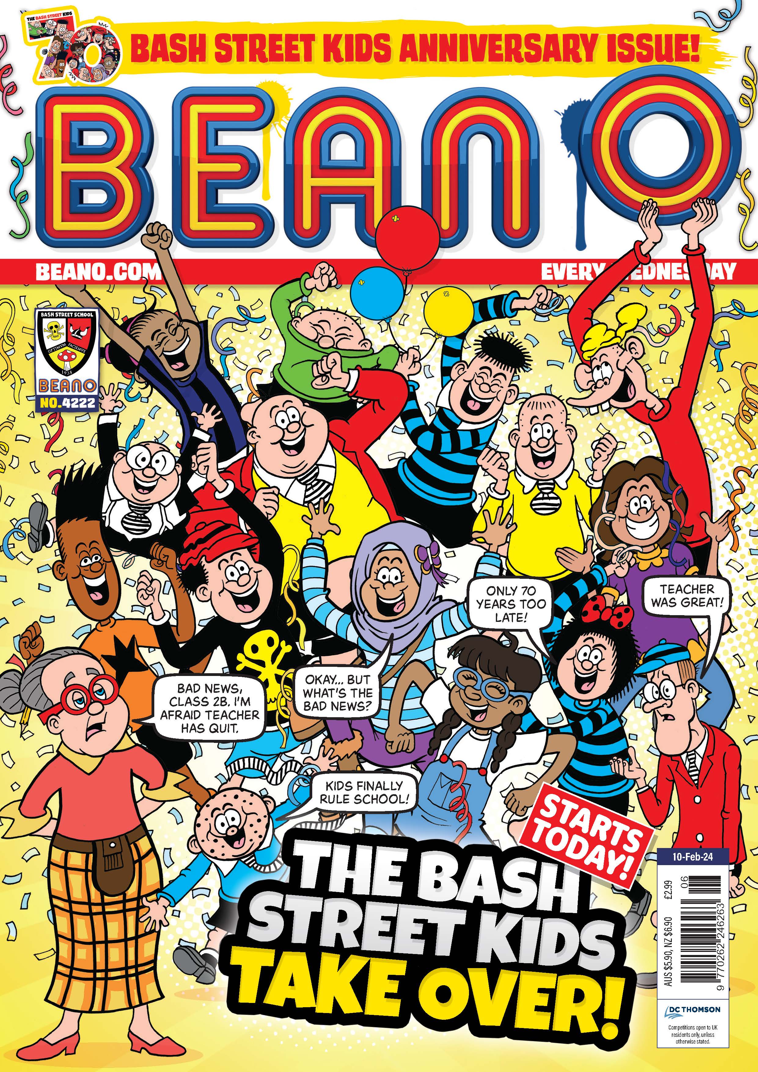 Front cover of The Bash Street Kids’ 70th anniversary cover. 