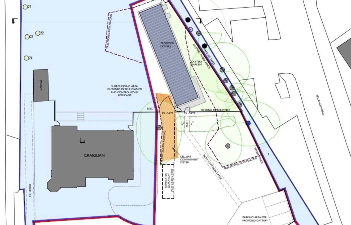 A site plan of the new Inverurie cattery (Image: Colin Thompson Architect).