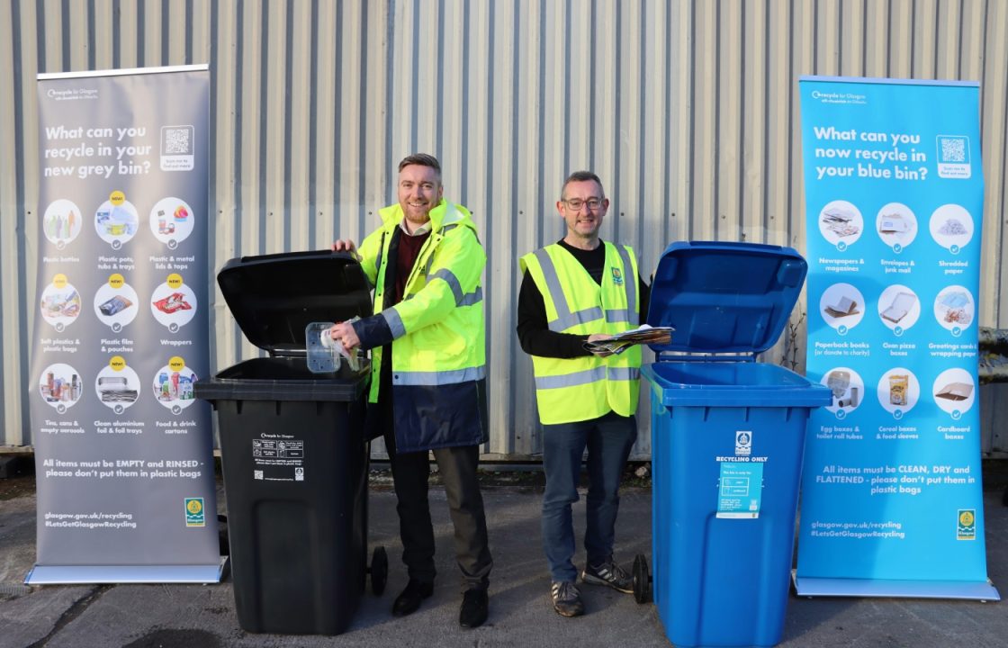 Why are new grey recycling bins in Glasgow being fitted with tracking devices?