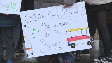 Protest over North Lanarkshire school bus service cut