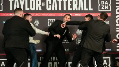 Jack Catterall slaps Josh Taylor after grabbing his throat in press conference clash