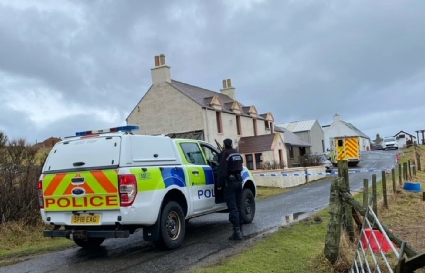 A woman was pronounced dead at the scene on the island. Photo: STV News.