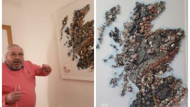 Glasgow grandad completes 30-year-old map made of stones from across Scotland
