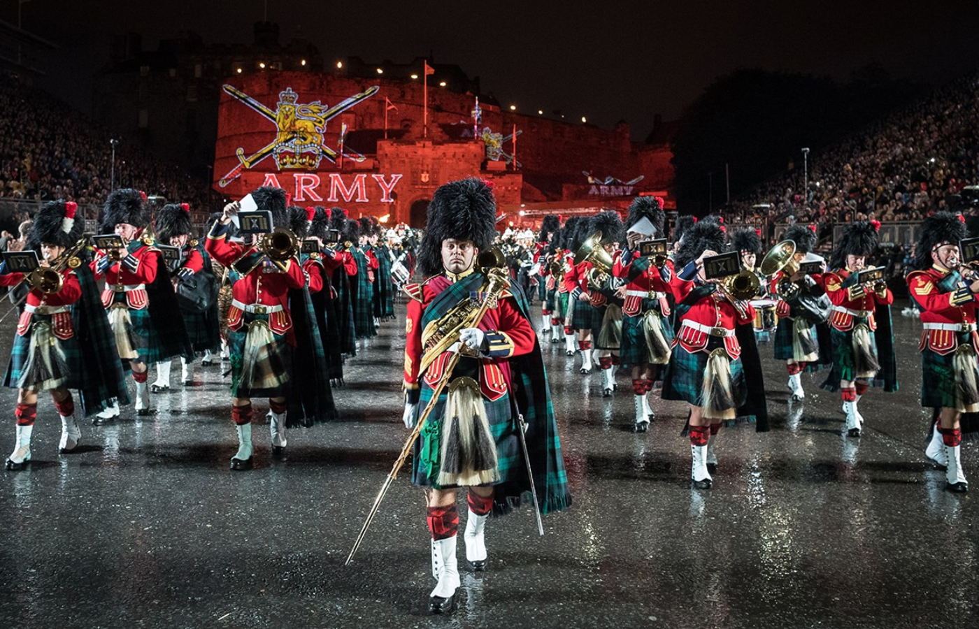 The Royal Regiment of Scotland band at Edinburgh Castle.
