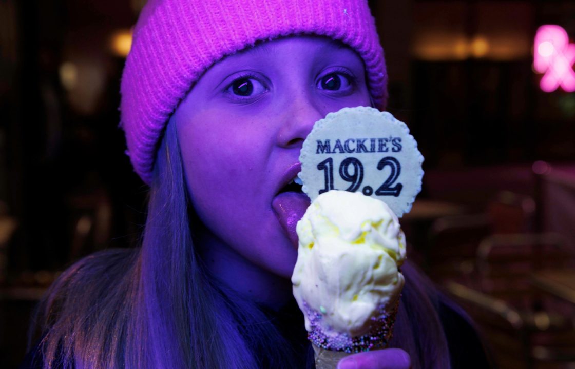 Scotland’s first glow in the dark ice cream created by Mackie’s for Aberdeen Light Festival