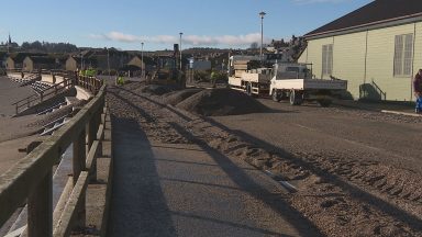 Clear up under way after high tide damage in Stonehaven