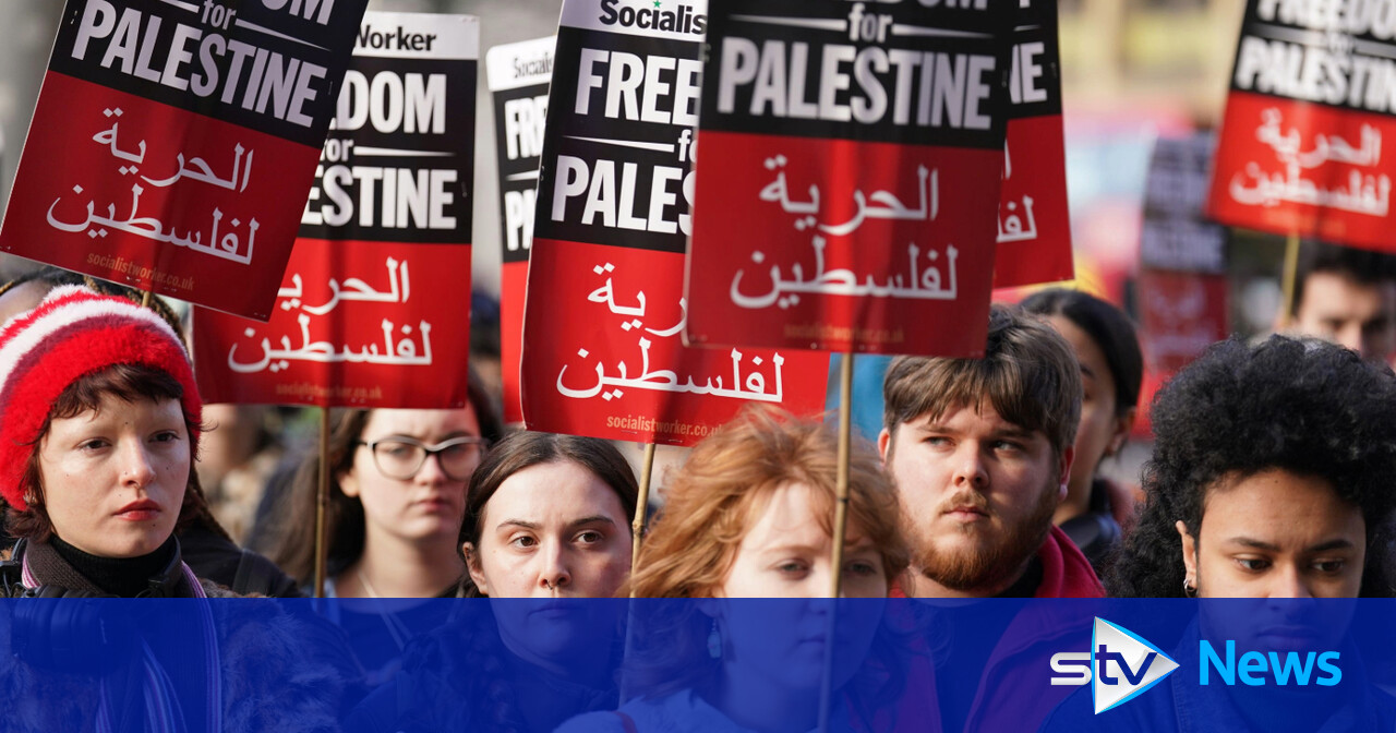 Thousands march to Scottish Labour conference in Glasgow for Gaza ...
