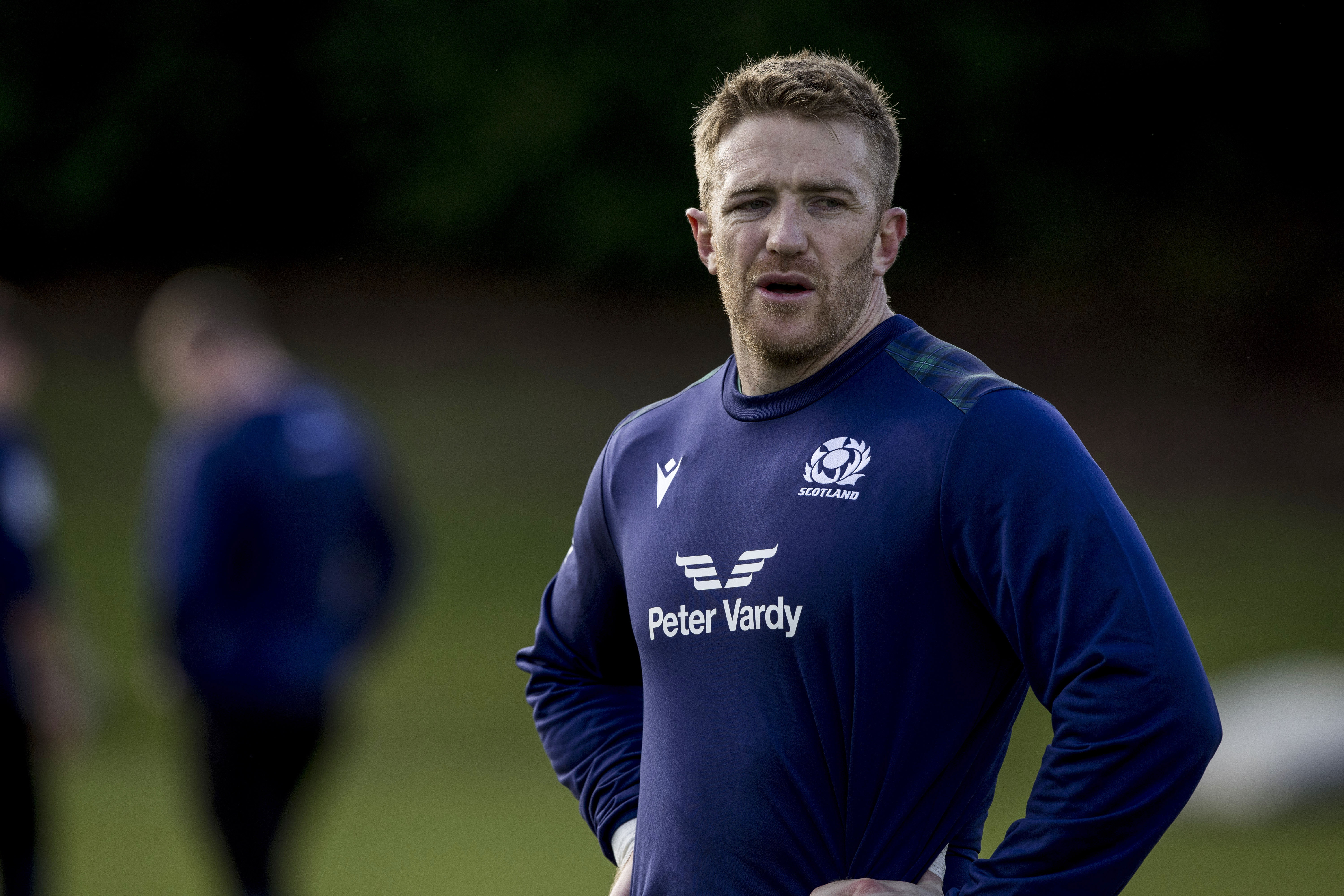 EDINBURGH, SCOTLAND - FEBRUARY 20: Kyle Steyn during a Scotland rugby training session at Oriam, on February 20, 2024, in Edinburgh, Scotland.  (Photo by Craig Williamson / SNS Group)