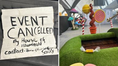 Willy Wonka ‘event cancelled’ sign fetches £840 at auction in aid of Glasgow Children’s Hospital