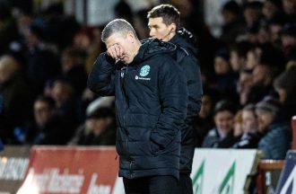 Hibs boss Nick Montgomery unhappy with officials after draw with Ross County
