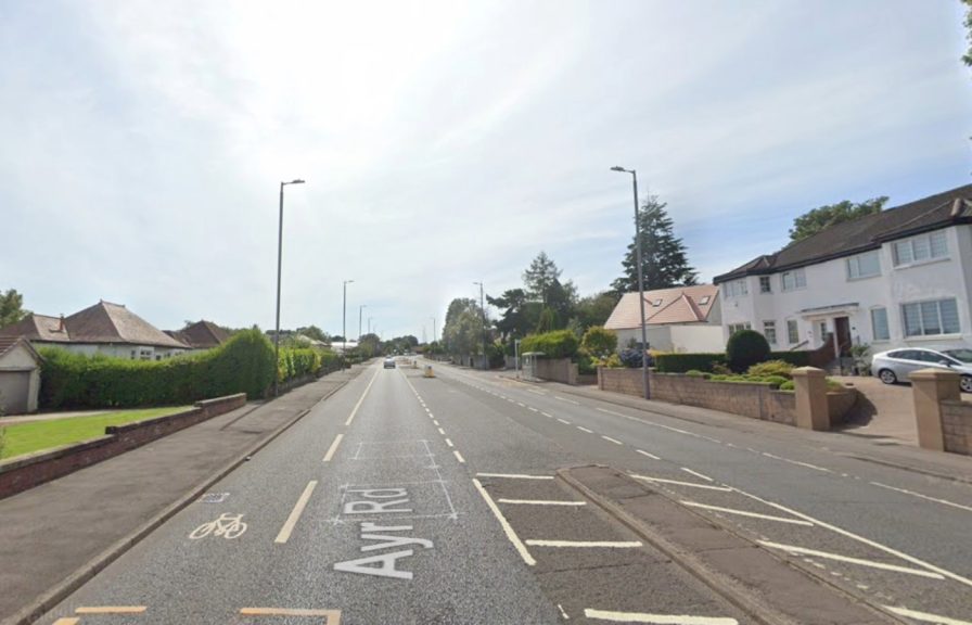 Ayr Road in Newton Mearns closed for hours following crash involving