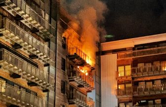 Two firefighters injured as crews work ‘tirelessly’ battle high-rise fire for more than seven hours in Edinburgh
