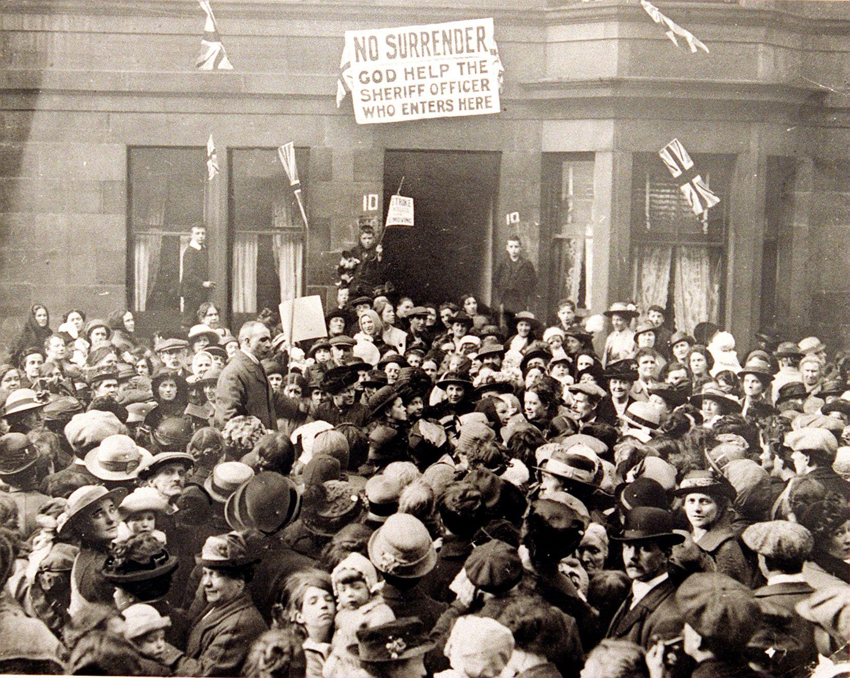 Glasgow Rent Strikes led by the Glasgow Women's Housing Association in 1915. (Photo by McDonald/Daily Record/Mirrorpix via Getty Images)