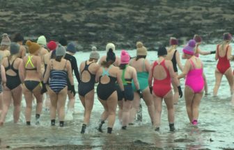 Around 100 Scots take ‘inspiring’ dip in North Sea to mark International Women’s Day