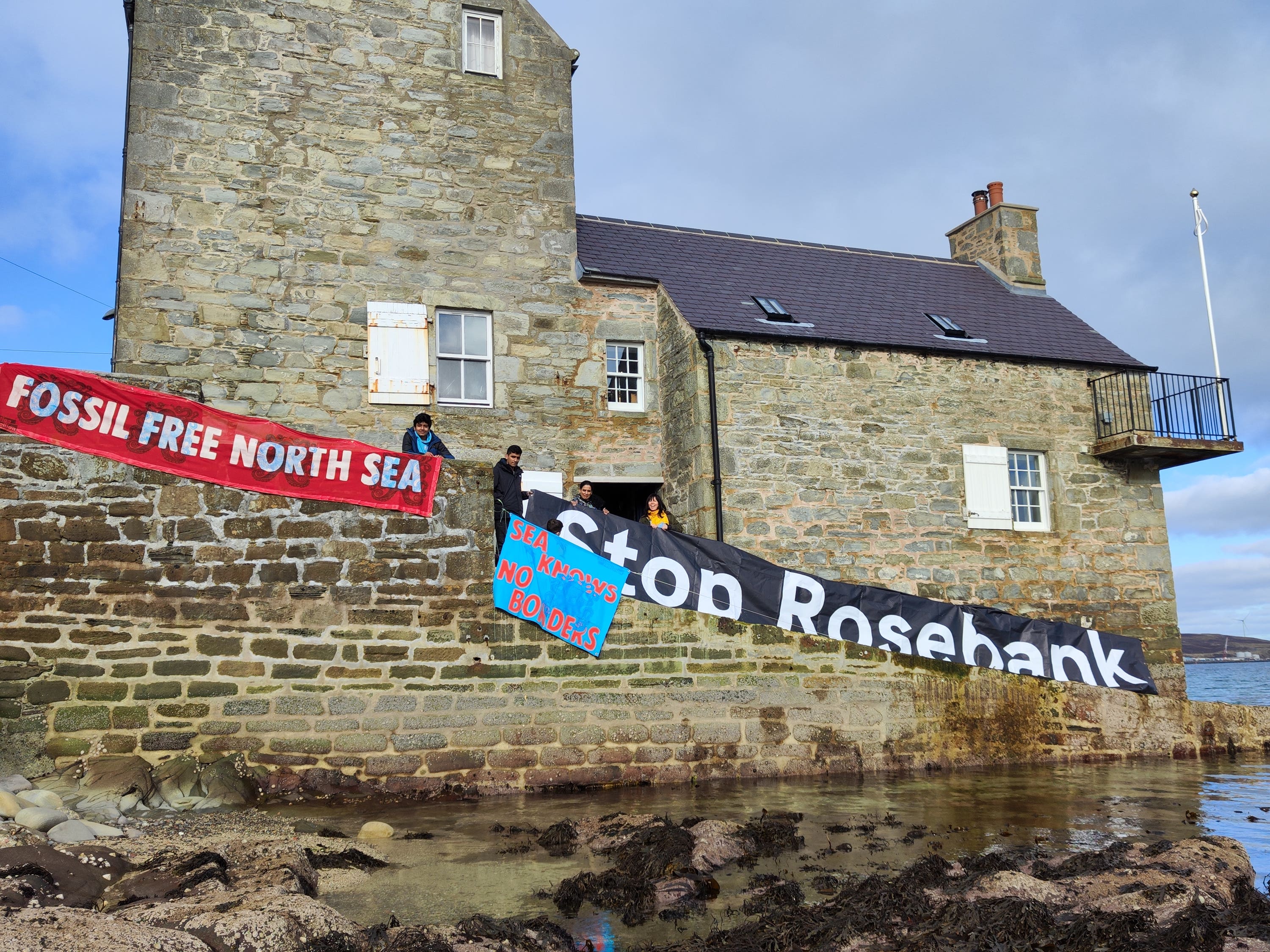 Activists demanded an end to new North Sea oil and gas extraction (Extinction Rebellion Scotland/PA).