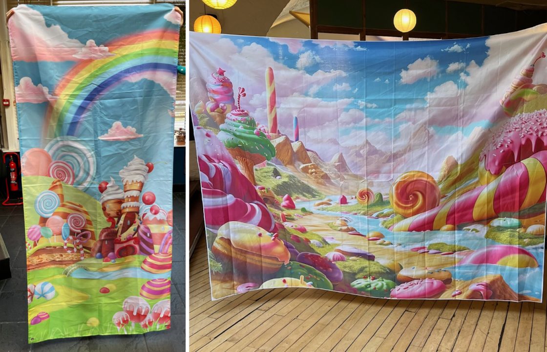 Glasgow Willy Wonka event backdrops being auctioned by record store for Gaza charity