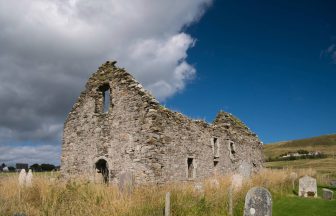 High winds cause wall of historic Olnafirth kirk to collapse