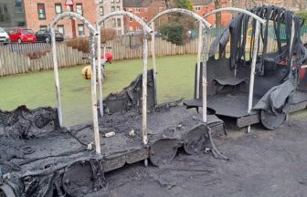 Glasgow children’s play park torched by vandals with £25,000 worth of damage done