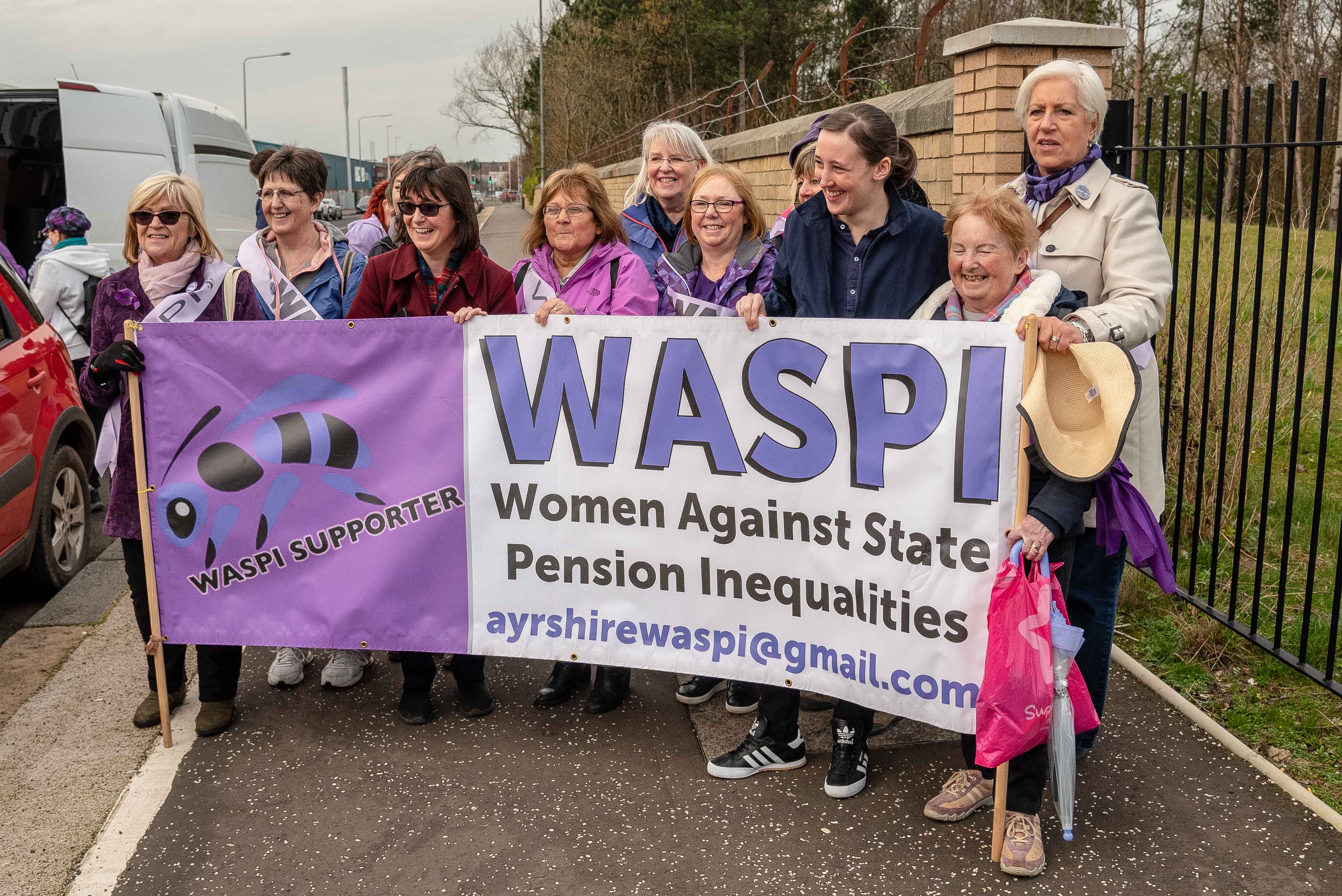 Govan, 2019/02/23: Campaigners from all over Scotland took part in a protest against the changes in the state pension for women. WASPI (Women Against State Pension Injustice) and several other groups took to the streets in protest. (Photo by Stewart Kirby/SOPA Images/LightRocket via Getty Images)
